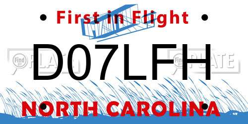 D07LFH North Carolina License Plate