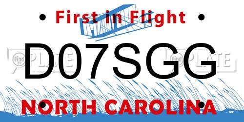 D07SGG North Carolina License Plate