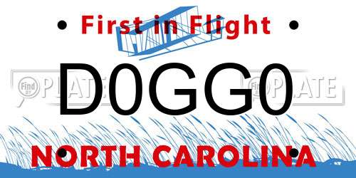 D0GG0 North Carolina License Plate