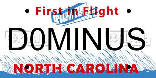 D0MINUS North Carolina License Plate