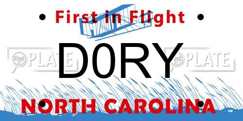 D0RY North Carolina License Plate