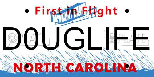 D0UGLIFE North Carolina License Plate