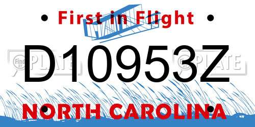 D10953Z North Carolina License Plate