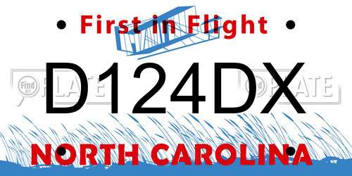 D124DX North Carolina License Plate
