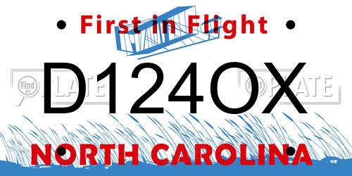 D124OX North Carolina License Plate