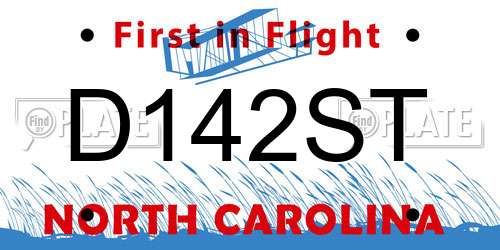 D142ST North Carolina License Plate