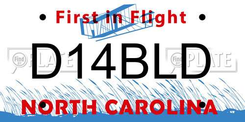 D14BLD North Carolina License Plate