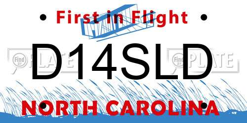 D14SLD North Carolina License Plate