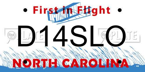 D14SLO North Carolina License Plate