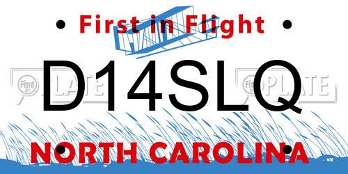 D14SLQ North Carolina License Plate