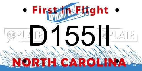 D155II North Carolina License Plate