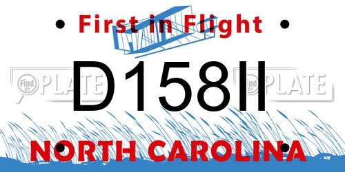D158II North Carolina License Plate