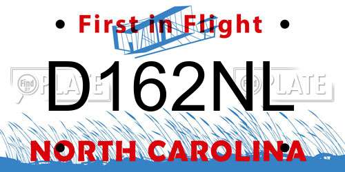 D162NL North Carolina License Plate