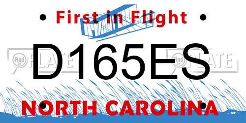D165ES North Carolina License Plate