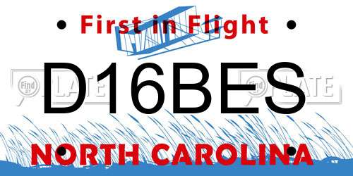 D16BES North Carolina License Plate