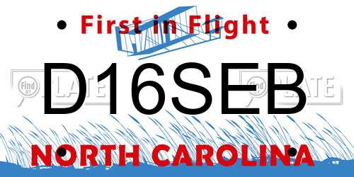 D16SEB North Carolina License Plate