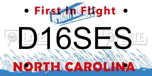 D16SES North Carolina License Plate