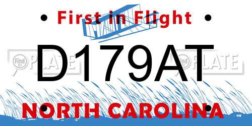D179AT North Carolina License Plate