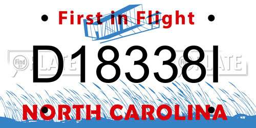 D18338I North Carolina License Plate