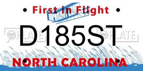 D185ST North Carolina License Plate