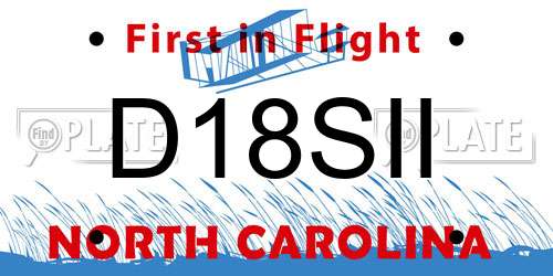 D18SII North Carolina License Plate