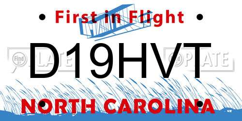 D19HVT North Carolina License Plate