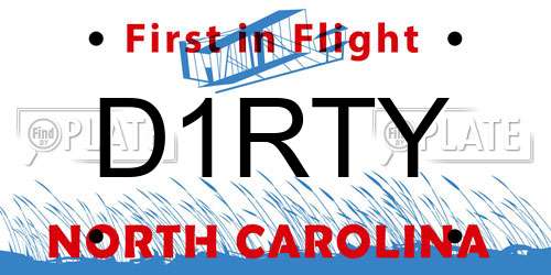 D1RTY North Carolina License Plate