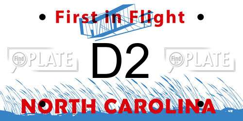 D2 North Carolina License Plate