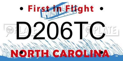 D206TC North Carolina License Plate