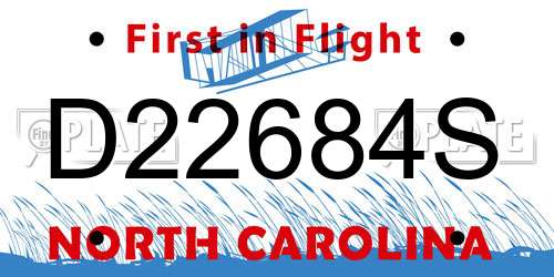 D22684S North Carolina License Plate