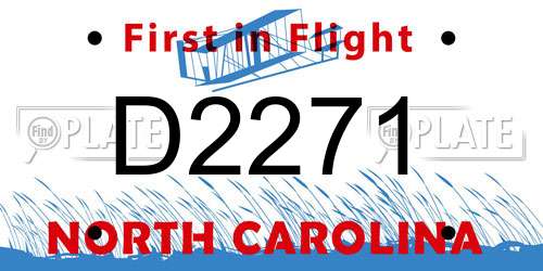 D2271 North Carolina License Plate