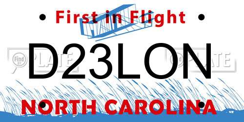 D23LON North Carolina License Plate