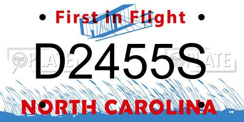 D2455S North Carolina License Plate