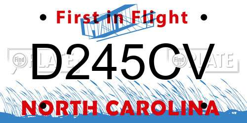 D245CV North Carolina License Plate