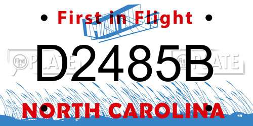D2485B North Carolina License Plate