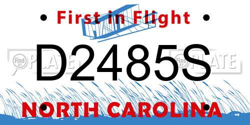 D2485S North Carolina License Plate