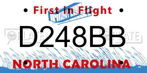 D248BB North Carolina License Plate