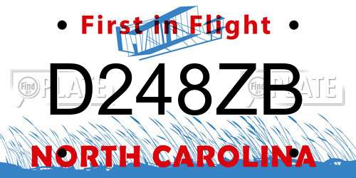 D248ZB North Carolina License Plate