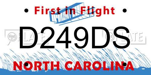 D249DS North Carolina License Plate