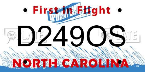 D249OS North Carolina License Plate