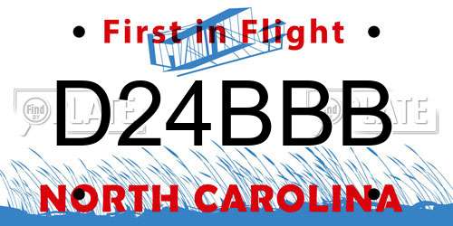 D24BBB North Carolina License Plate