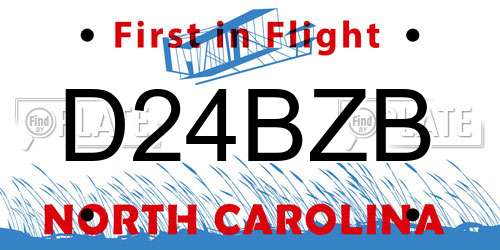 D24BZB North Carolina License Plate