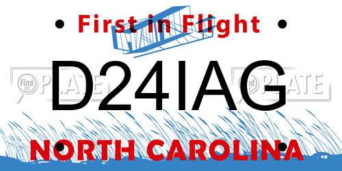 D24IAG North Carolina License Plate