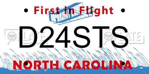 D24STS North Carolina License Plate