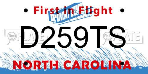 D259TS North Carolina License Plate