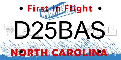 D25BAS North Carolina License Plate