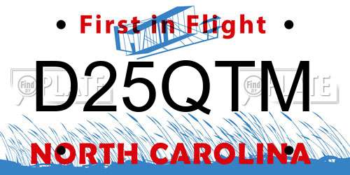D25QTM North Carolina License Plate