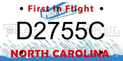 D2755C North Carolina License Plate