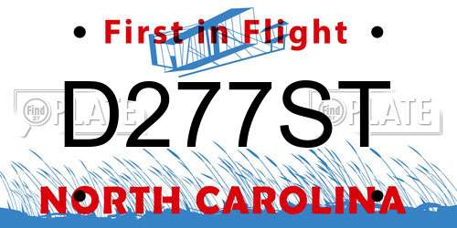 D277ST North Carolina License Plate