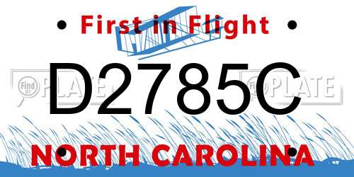 D2785C North Carolina License Plate